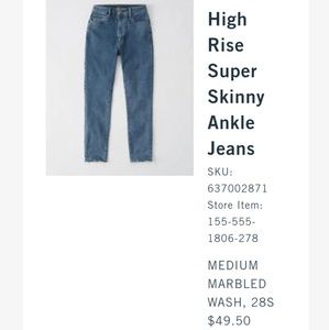 Abercrombie & Fitch Jeans - Abercrombie and Fitch Simone high waist ankle jean Abercrombie & Fitch Jeans - Abercrombie and Fitch Simone high waist ankle jean